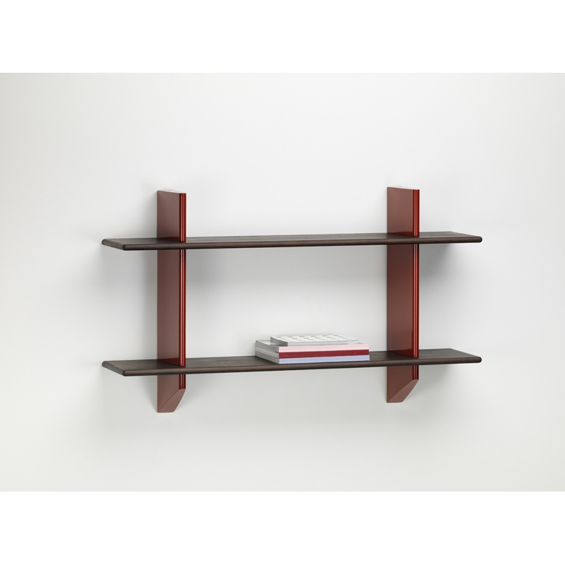 Etagère RAYONNAGE MURAL Chêne foncé/ rouge japonais VITRA