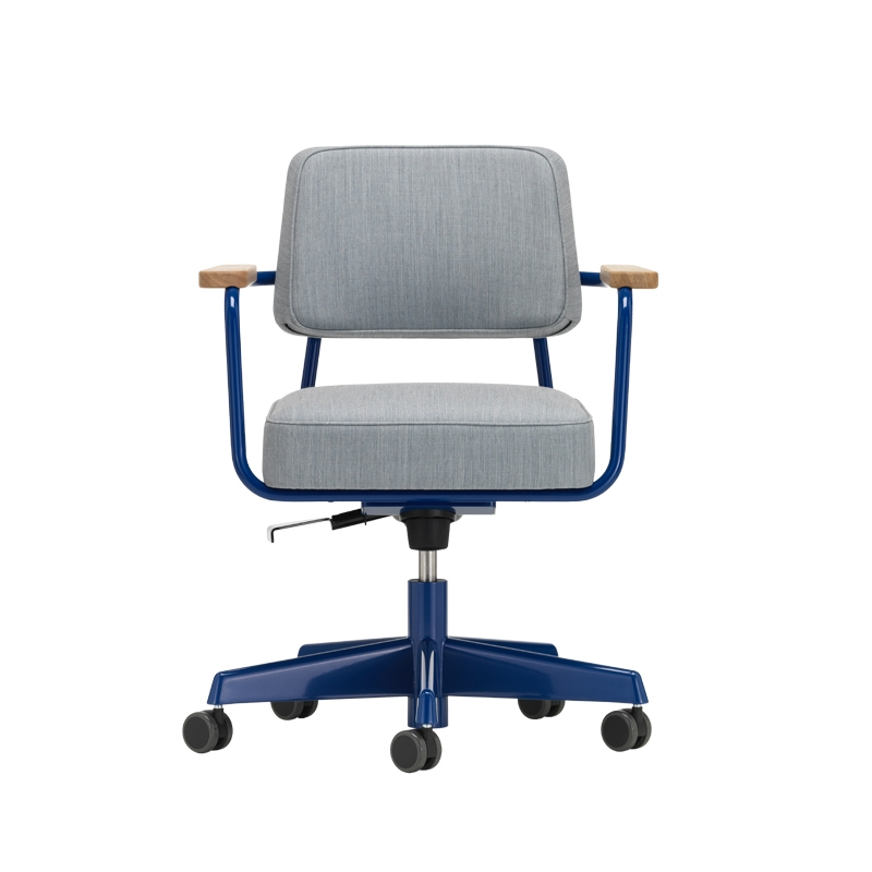 Fauteuil de bureau FAUTEUIL DIRECTION PIVOTANT Tress gris bleuté mélange 06/ Prouvé Bleu Marcoule VITRA