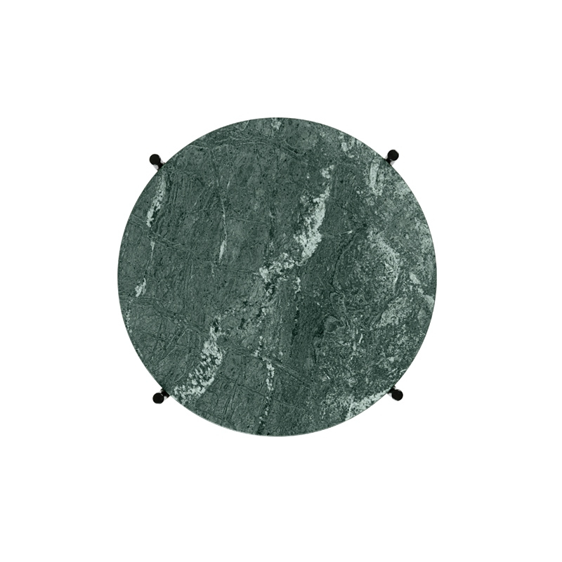 Table d'appoint guéridon TS SIDE Ø 40 Marbre Guatemala vert GUBI