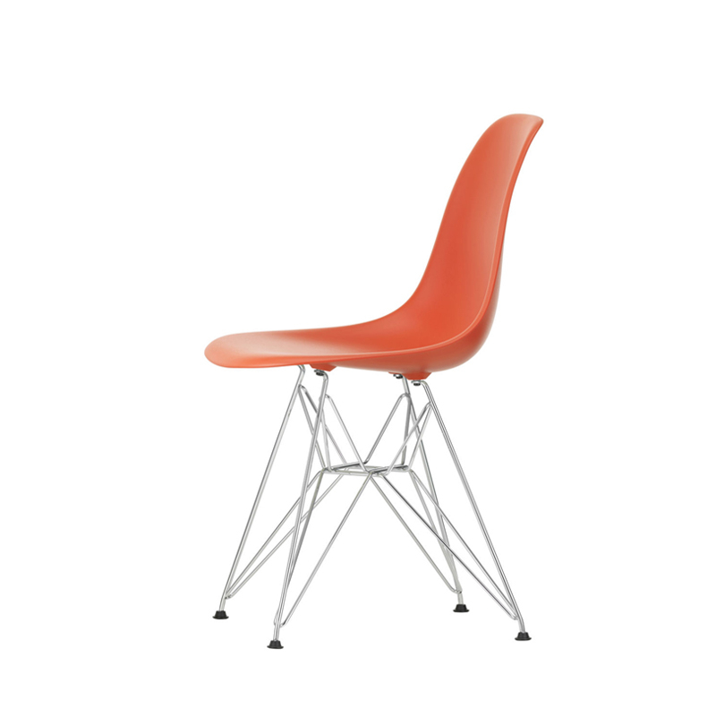 Chaise EAMES PLASTIC CHAIR DSR Pieds Tour Eiffel Rouge coquelicot RE VITRA