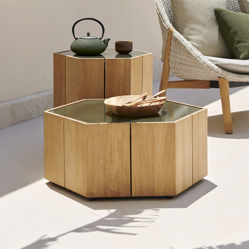 Table basse extérieur Table d'appoint HEXAGON Mousse TRIBU