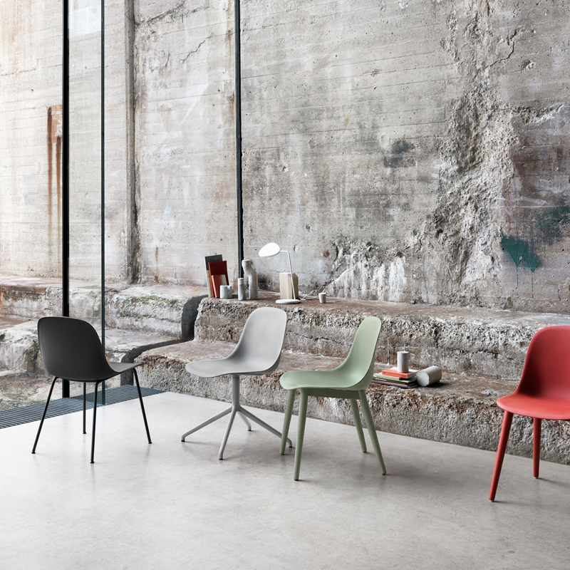 Chaise FIBER CHAIR 4 pieds bois Ocre/ chêne MUUTO