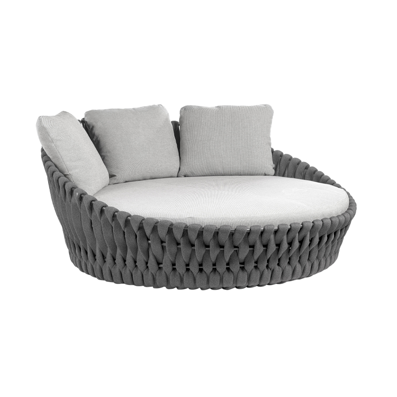 Canapé extérieur Daybed TOSCA Wengé / Natté Blanc 01 TRIBU