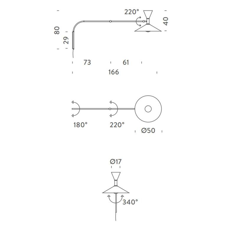 Applique LAMPE DE MARSEILLE Gris mat NEMO LIGHTING