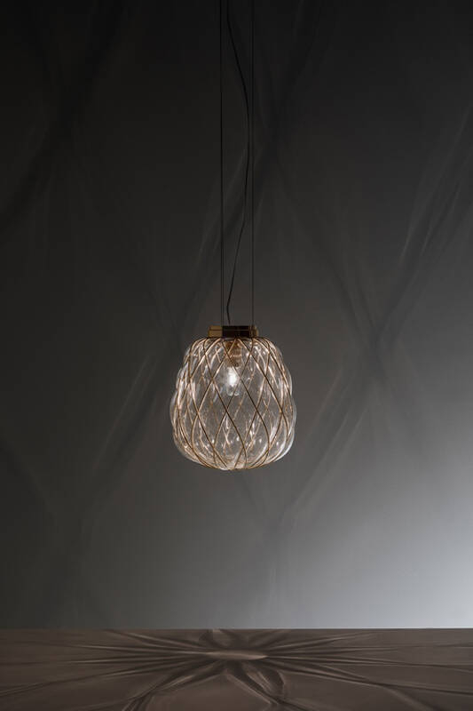 Suspension PINECONE Medium Chrome/ transparent FONTANA ARTE