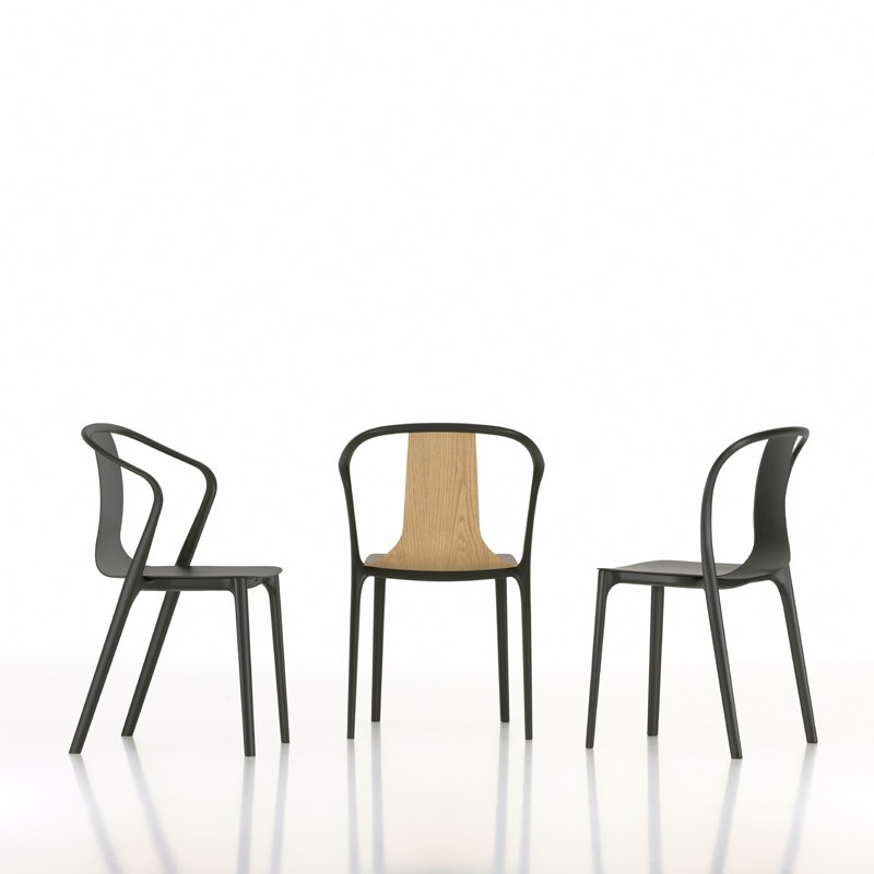 Chaise BELLEVILLE ARMCHAIR plastique Basalt VITRA