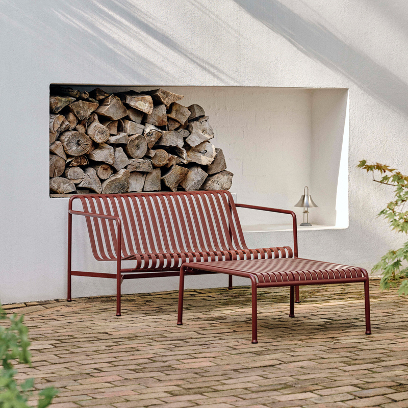Banc PALISSADE LOUNGE L139 Rouge fer HAY
