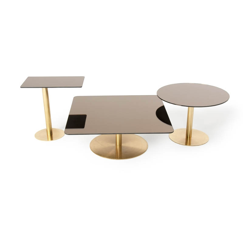 Table d'appoint guéridon FLASH Rectangle Laiton TOM DIXON
