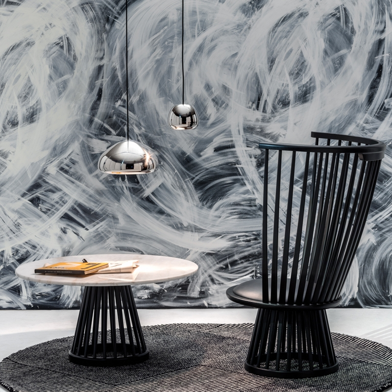 Table basse FAN Ø 90 Noir TOM DIXON