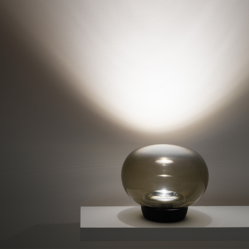 Lampe à poser LA MARIÉE Noir/Verre fumé STILNOVO