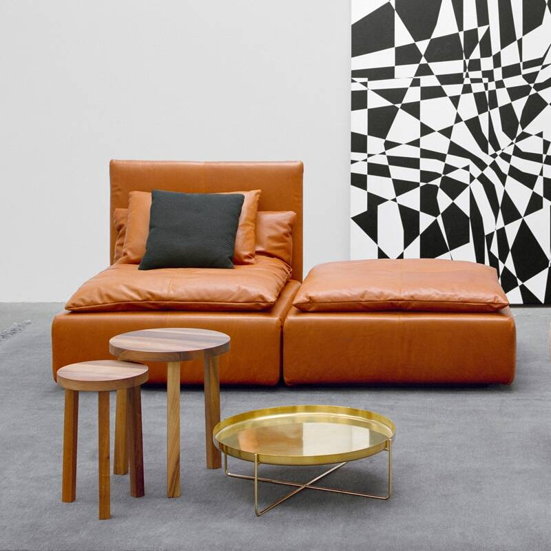 Table d'appoint guéridon Set de 3 tables empilables ALEX Chêne E15