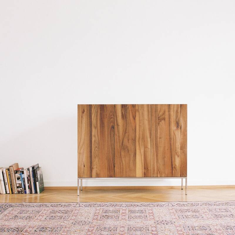 Meuble de rangement Buffet FARIBA L 135 Naturel/ inox E15