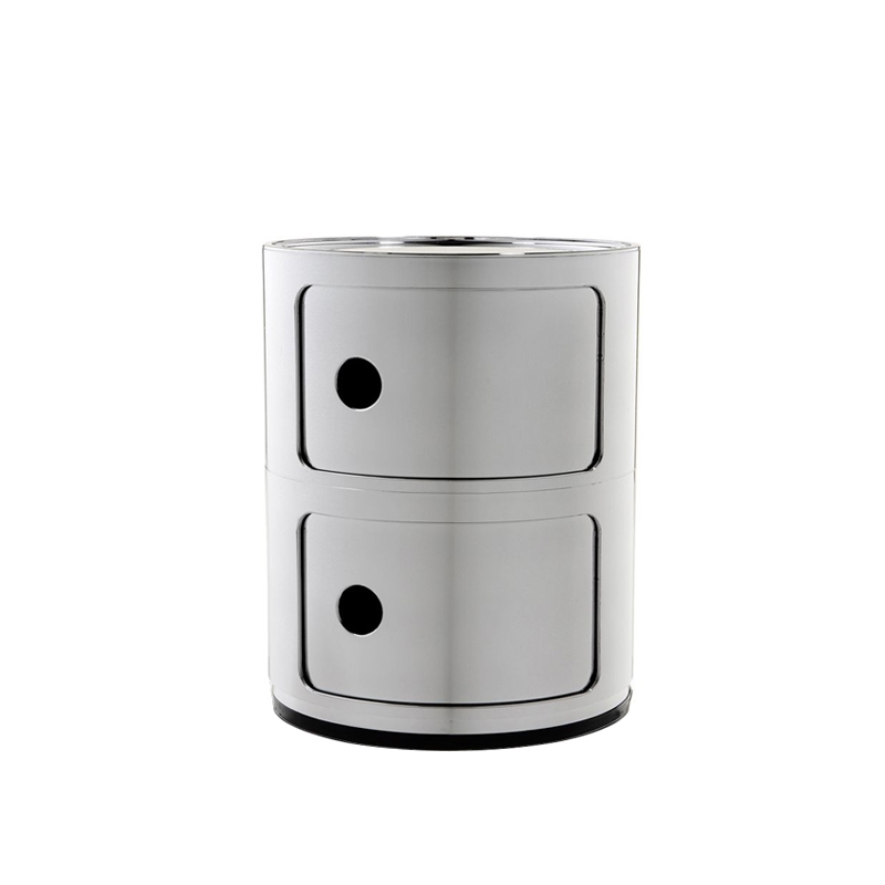 Meuble de rangement COMPONIBILI métallisé 2 portes Chrome KARTELL