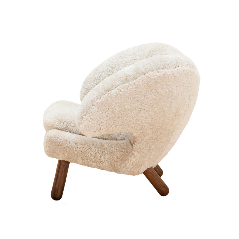 Fauteuil PELICAN Sheepskin Sheepskin Moonlight HOUSE OF FINN JUHL