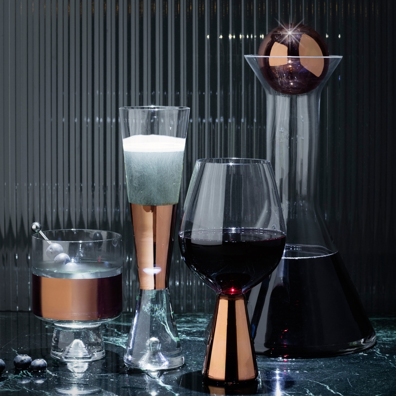 Carafe & verre set de 2 verres à champagne TANK Cuivre TOM DIXON
