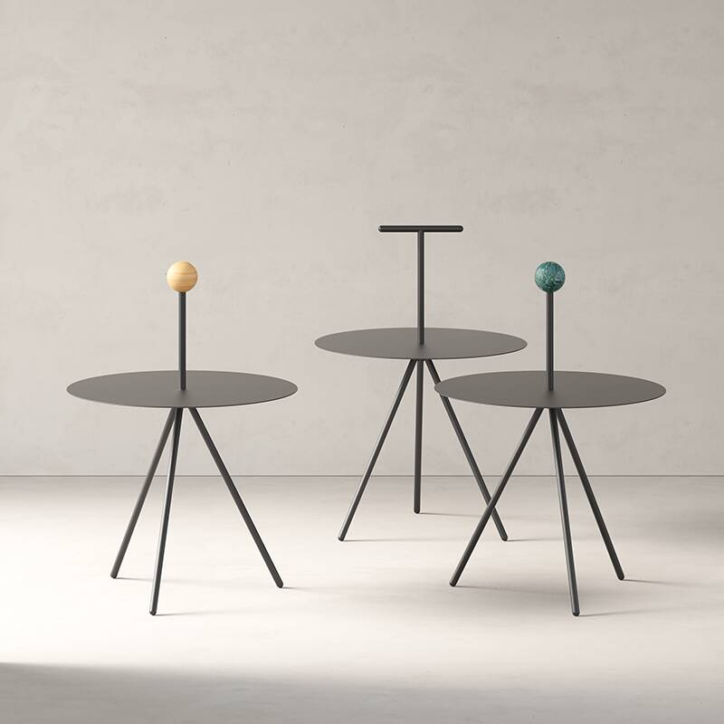 Table d'appoint guéridon TRINO T Noir VICCARBE