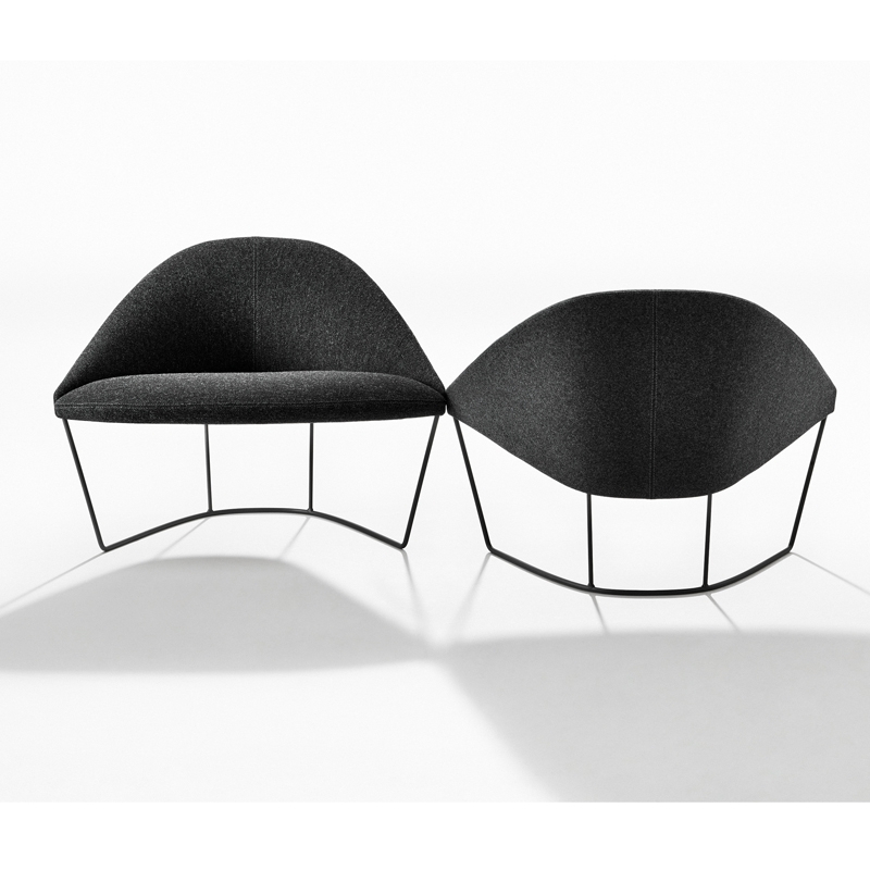 Fauteuil COLINA M pieds acier Gris foncé 180 ARPER