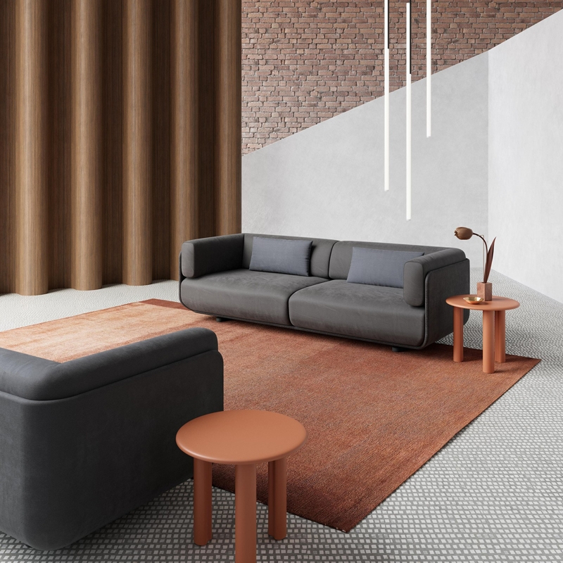 Table d'appoint guéridon GHIA Ø 50 3 pieds Rouge terracotta ARPER