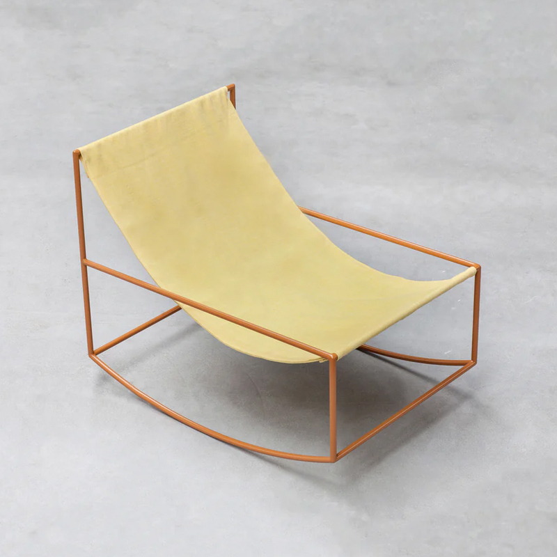 Fauteuil ROCKING CHAIR Tissu jaune/Moutarde VALERIE OBJECTS