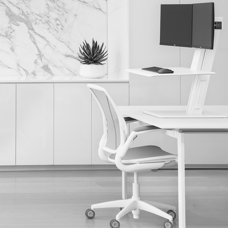 Accessoire de bureau QUICKSTAND ECO double écran Blanc HUMANSCALE