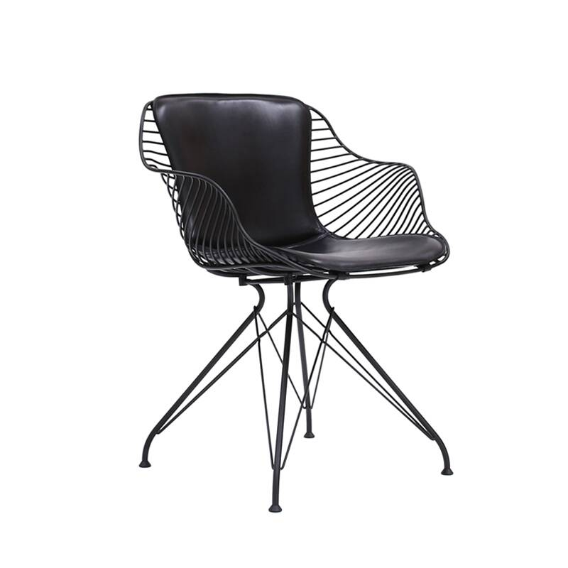 Chaise WIRE DINING CHAIR Noir/ Cuir Elegance noir OVERGAARD & DYRMAN