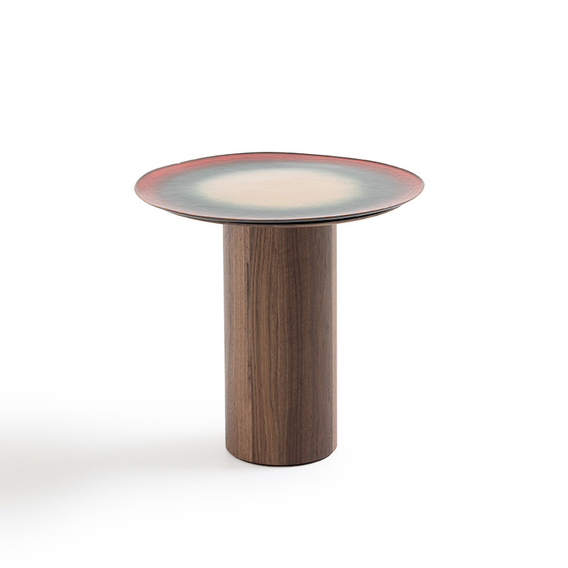 Table d'appoint guéridon MANGIAFUOCO Jupiter/ noyer MOROSO