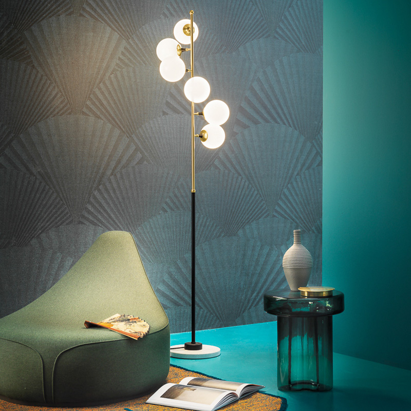 Lampadaire GALASSIA Blanc et or STILNOVO