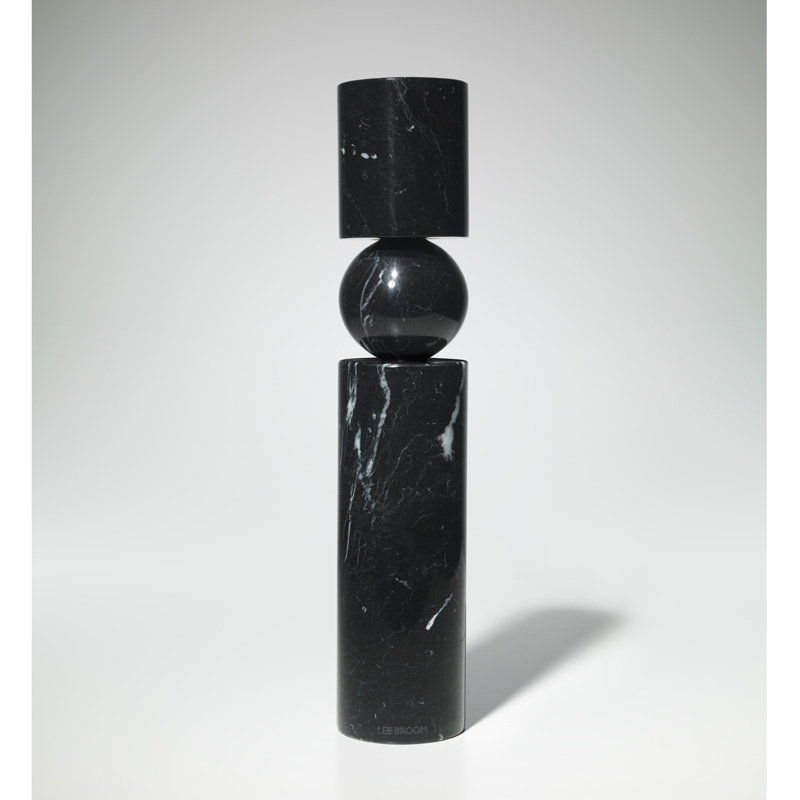 Photophore, bougeoir et bougie Chandelier FULCRUM MARBRE Large Noir LEE BROOM