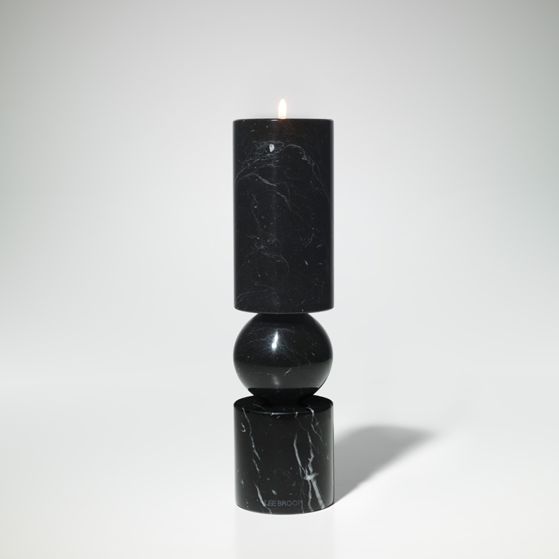 Photophore, bougeoir et bougie Chandelier FULCRUM MARBRE Small Noir LEE BROOM