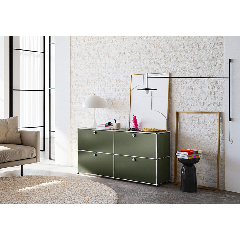 Meuble de rangement USM HALLER E2 Vert olive USM HALLER