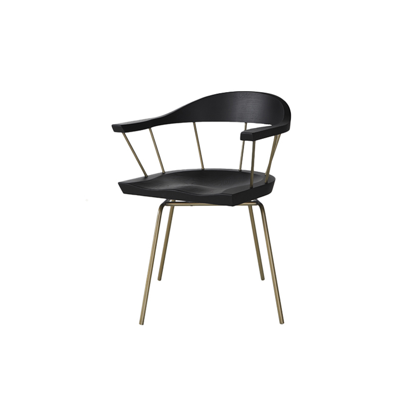 Chaise SPINDLE Frêne ébène/ bronze BASSAMFELLOWS