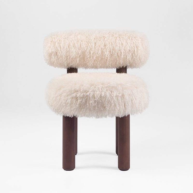 Chaise GROPIUS CS2 FLUFFY Azur cotonneux Ivoire/ frêne marron NOOM HOME