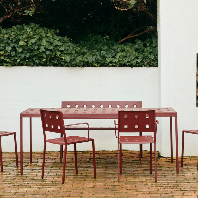 Chaise extérieur Chaise BALCONY DINING avec accoudoirs Rouge fer HAY