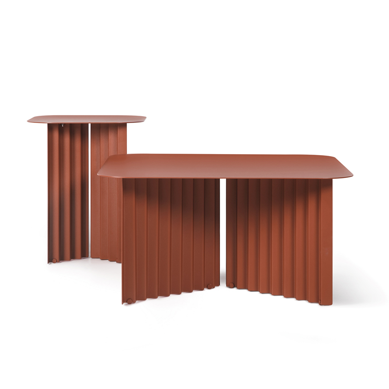 Table d'appoint guéridon PLEC small acier Terracotta RS BARCELONA