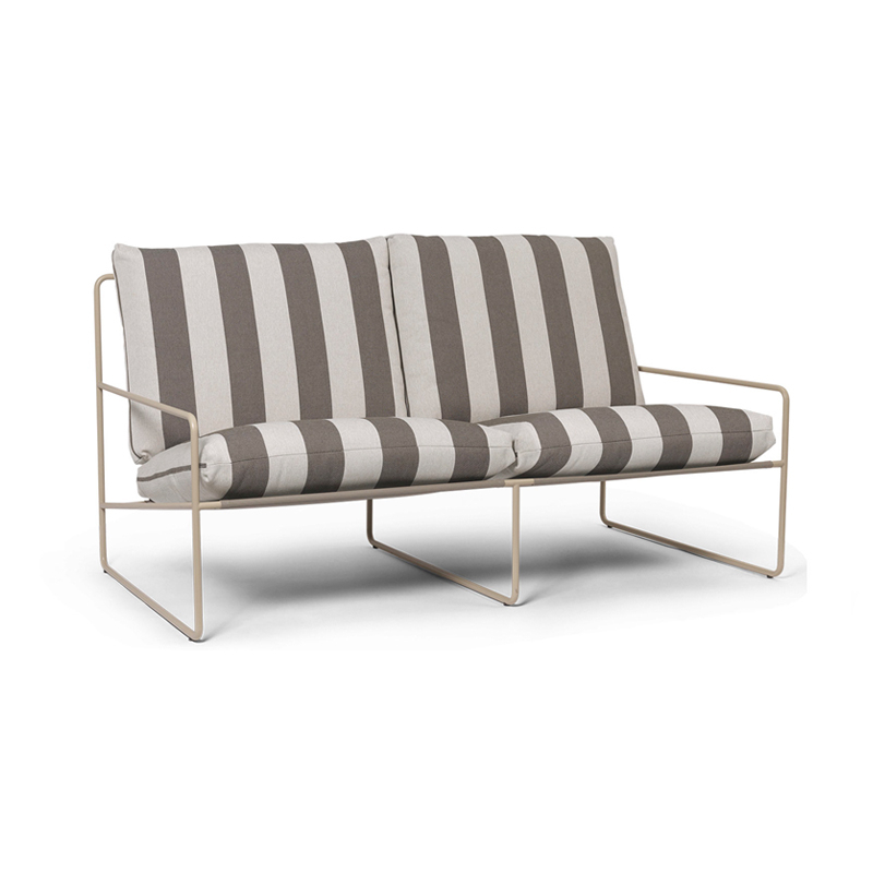 Canapé extérieur DESERT STRIPE 2 places Chocolat FERM LIVING