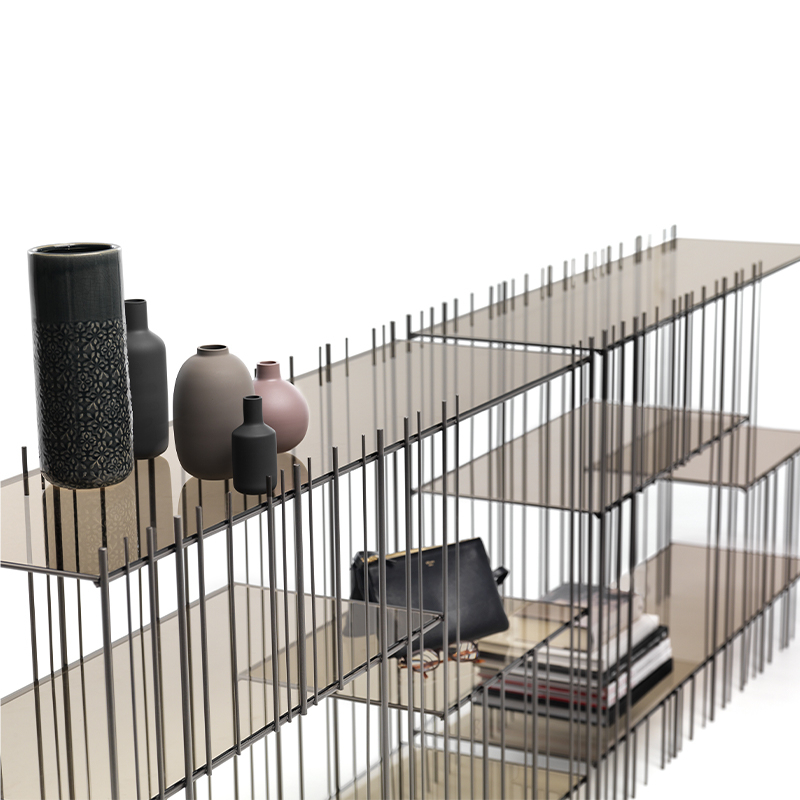 Console METRICA Métal bruni/ verre bronze MOGG