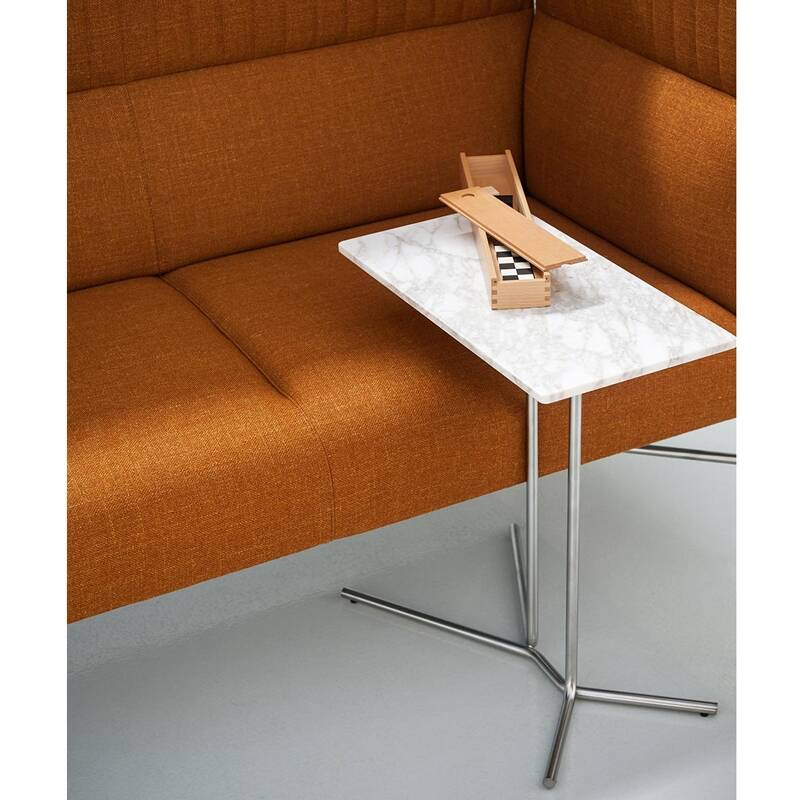 Table d'appoint guéridon LEDGE Carrare blanc mat TACCHINI
