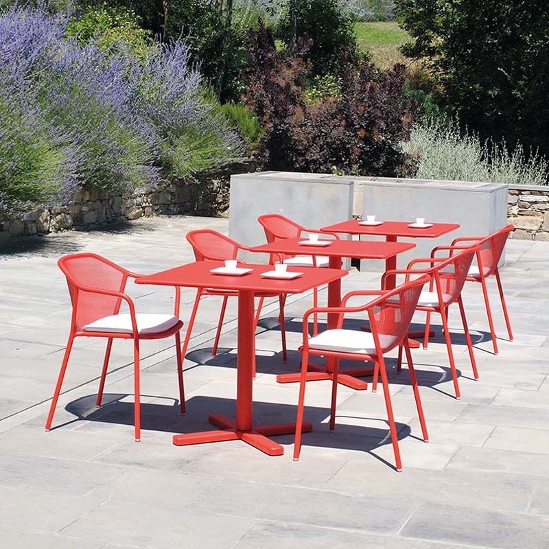 Chaise extérieur DARWIN avec accoudoirs Gris Vert EMU