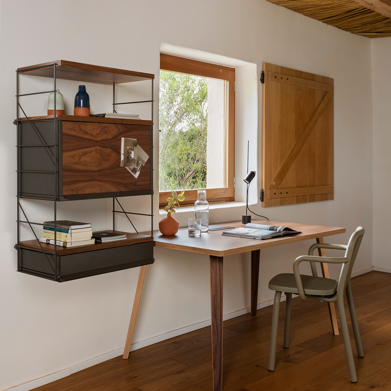 Etagère TRIA 36 94x100 Noir/ noyer MOBLES 114