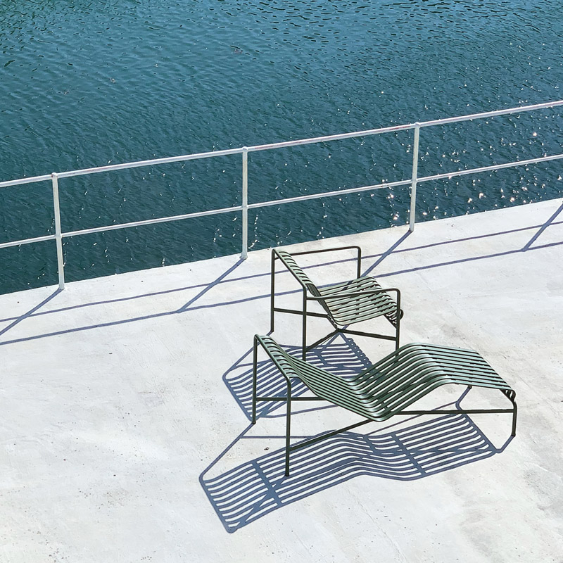 Bain de soleil, chaise longue et hamac PALISSADE Olive HAY