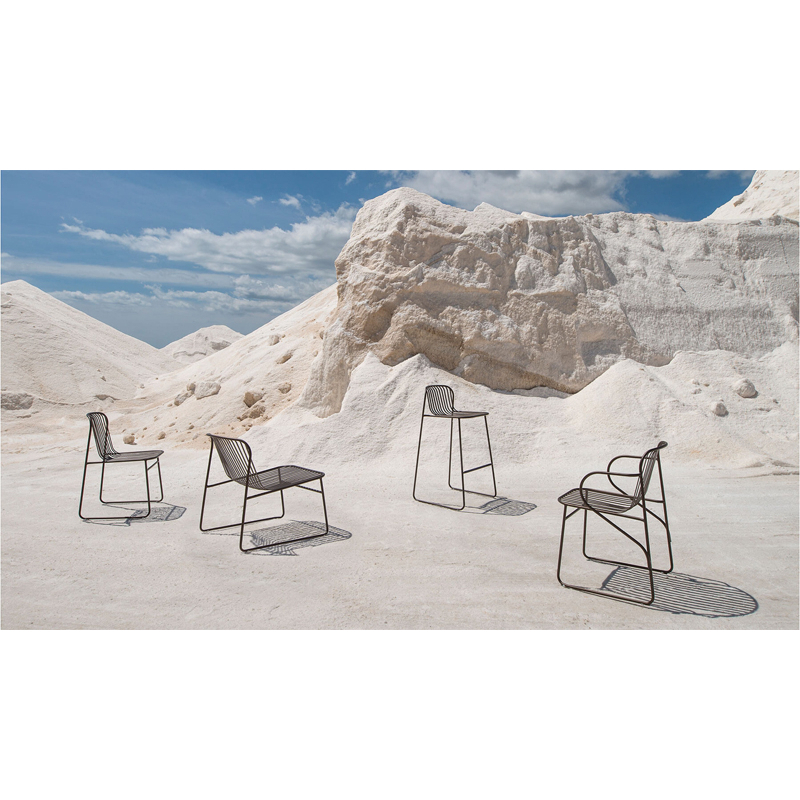 Chaise extérieur RIVIERA avec accoudoirs Gris Vert EMU