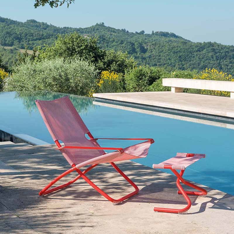 Pouf extérieur Repose-pieds SNOOZE Blanc / Glace EMU