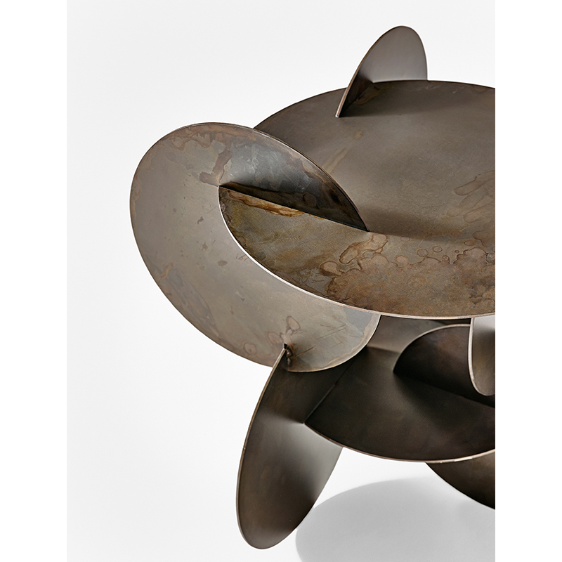 Table d'appoint guéridon MONETE Métal bruni GALLOTTI & RADICE