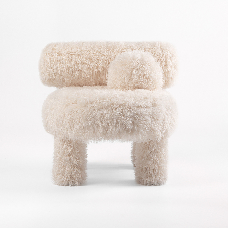 Fauteuil GROPIUS CS1 FLUFFY Azur cotonneux Ivoire NOOM HOME