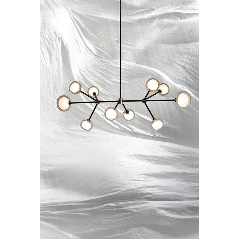 Suspension NABILA 552.10 Laiton brossé / verre transparent TOOY