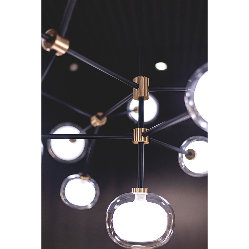 Suspension NABILA 552.16 Laiton brossé / verre transparent TOOY