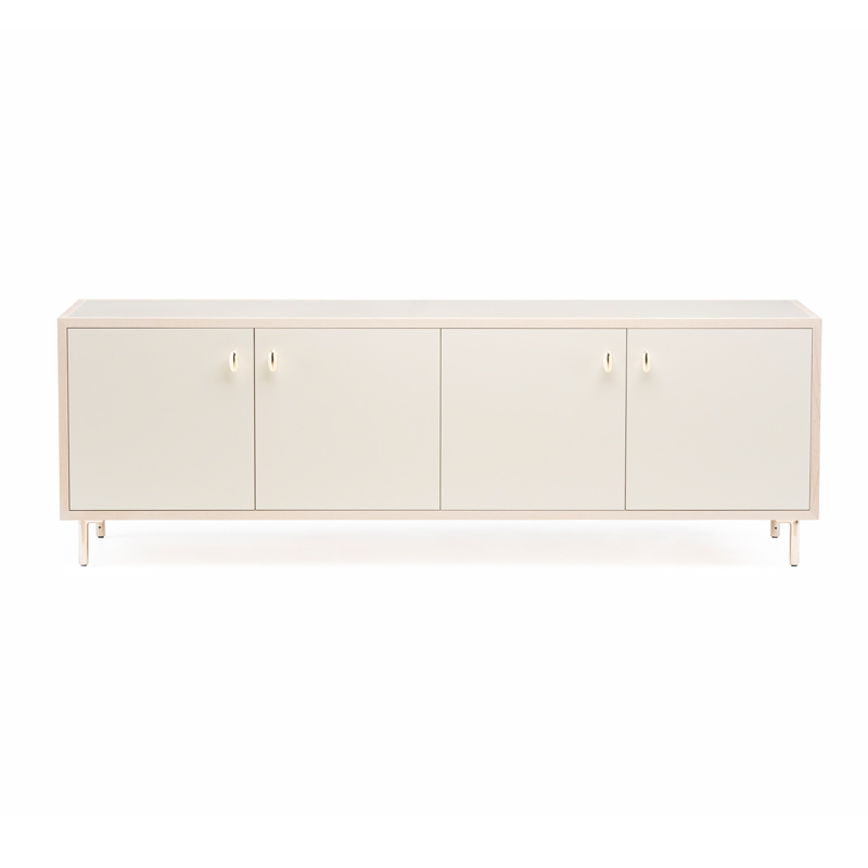 Meuble de rangement Buffet CLASSON 4 portes Frêne huilé blanc / HDF blanc cassé DE LA ESPADA
