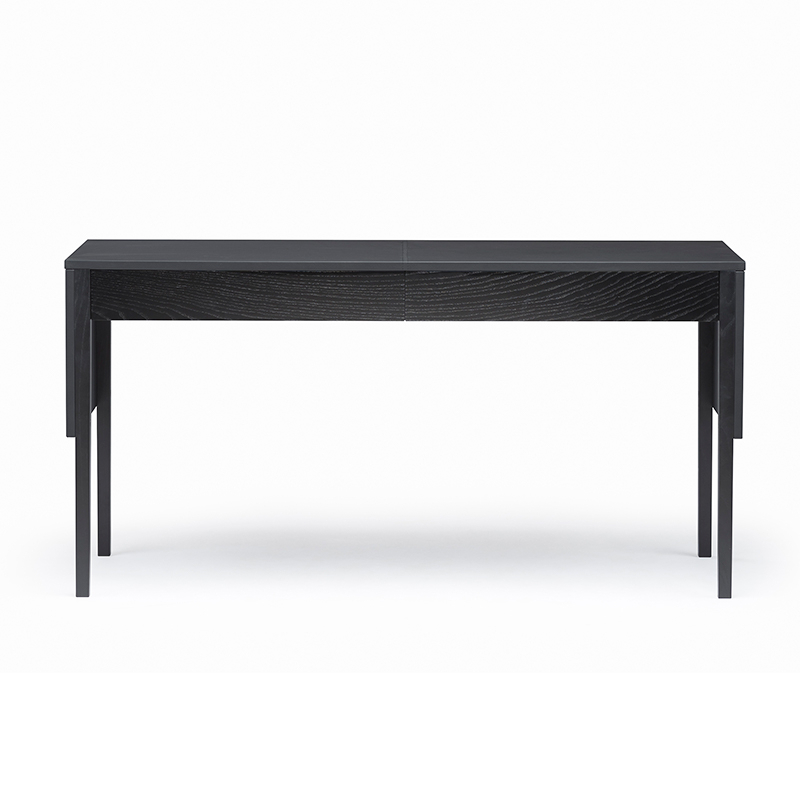 Bureau DRAPE Cuir noir / Frêne peint noir DE LA ESPADA