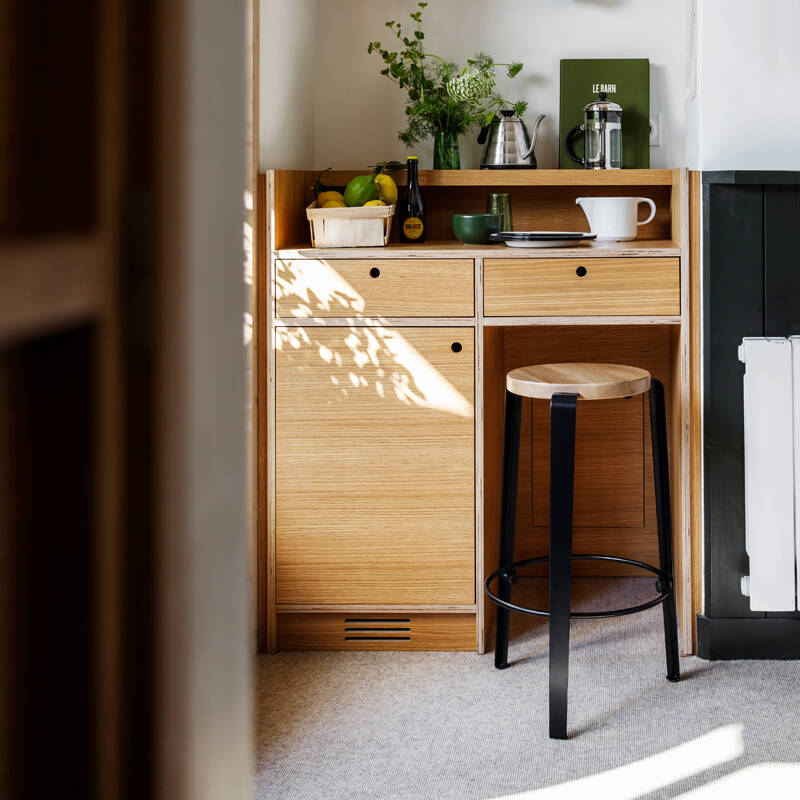 Tabouret haut MI LOU Chêne Noir graphite TIPTOE