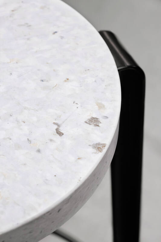 Tabouret haut MI LOU Plastique Recyclé Venezia Noir graphite TIPTOE